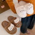 Cat Face Fuzzy Open-Toe slippers