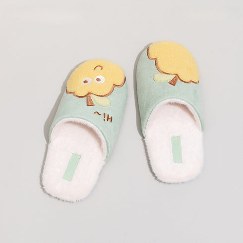 Whimsical Fruit Character Plush Slippers