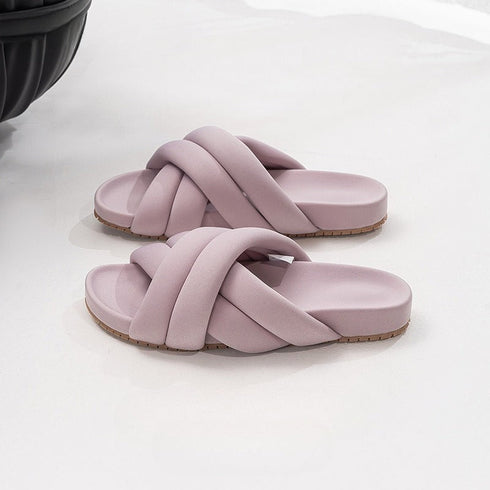 Puffy Cross Braid Comfort slides