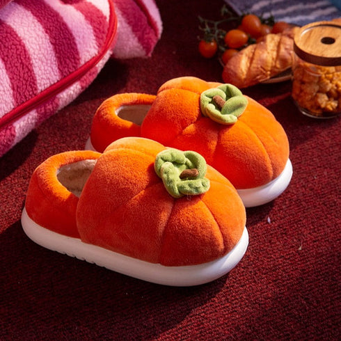 Plush Persimmon Fruit Design Slippers