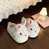 Fluffy Bunny Ear Platform Slippers