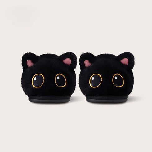 Big Eyed Kitty Plush Slippers