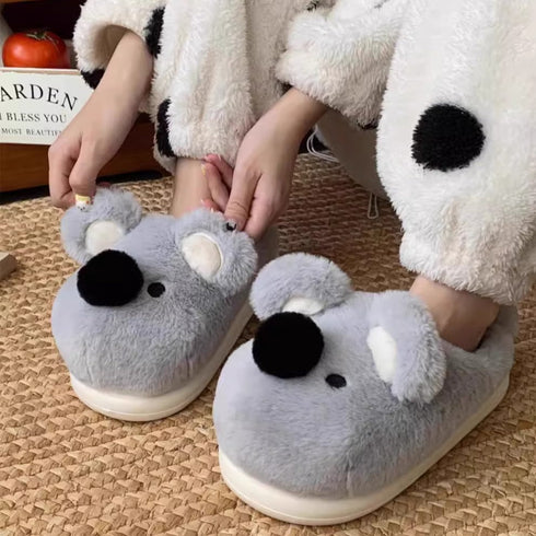 Koala Snout Plush Slippers