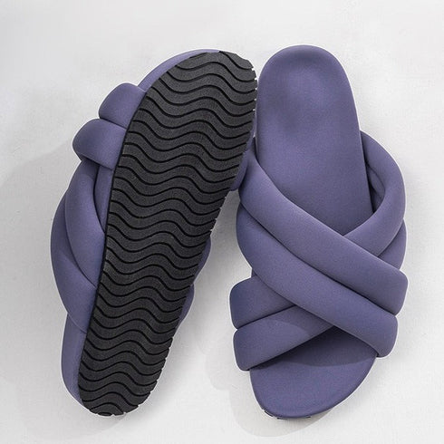 Puffy Cross Braid Comfort slides