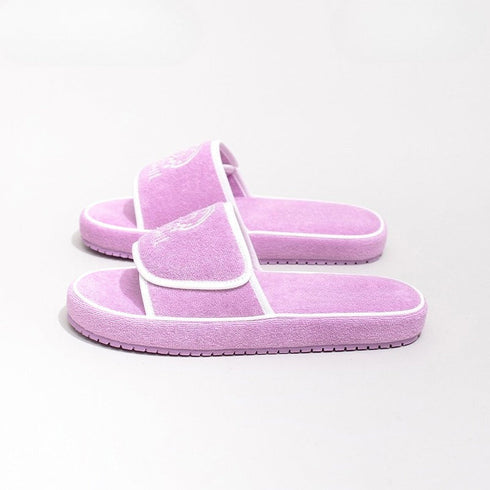 Chunky Terry Cloth Platform Slides