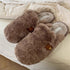 Plush Button-Tab Home Slippers