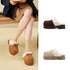 Chunky Bow Platform Furry Slippers