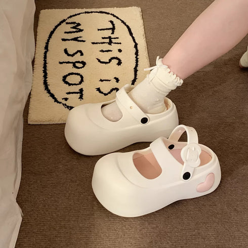 Chunky Heart Mary Jane Platform Clogs