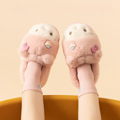 Whiskered Kitty Plush Indoor Slippers