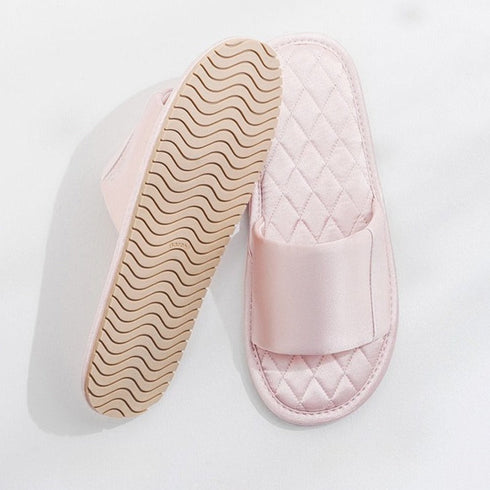 Satin Band Quilted Comfort Slides