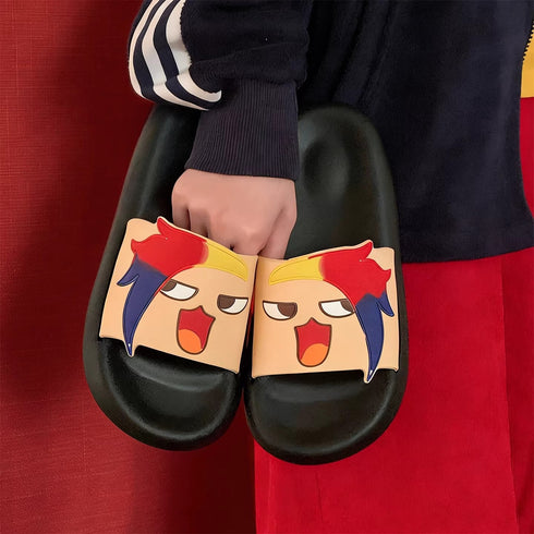 Quirky Cartoon Face Thick Slides