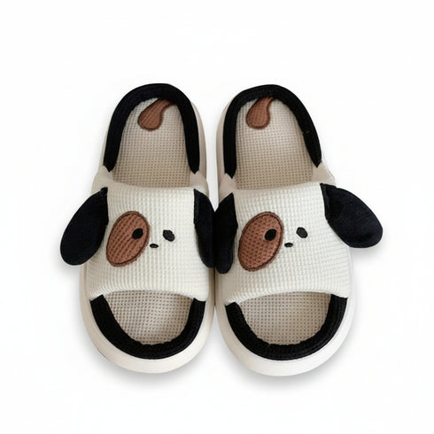 Floppy Ear Dog Linen Slides