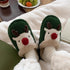 Reindeer Pom-Nose Cozy Slippers