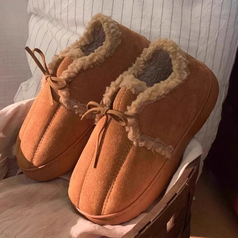 Bow-Tie Sherpa Collar slippers