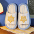Striped Star Patch Linen Slippers