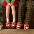 Festive Holiday Reindeer Plush Slippers