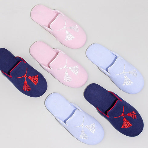 Oriental Tassel Velvet Home Slippers