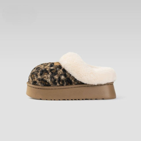 Chunky Burger Plush Platform Slippers