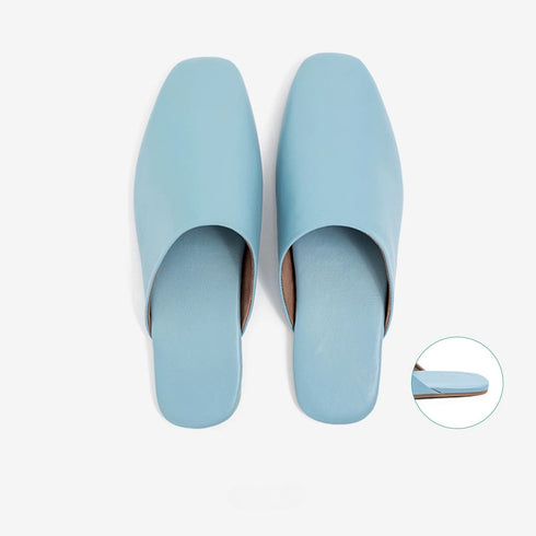 Lazy Elegance Leather Flat Mules
