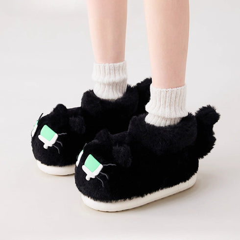 Whimsical Feline Plush Home Boots