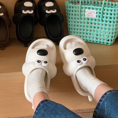 Playful Big Eyes Puppy Slides