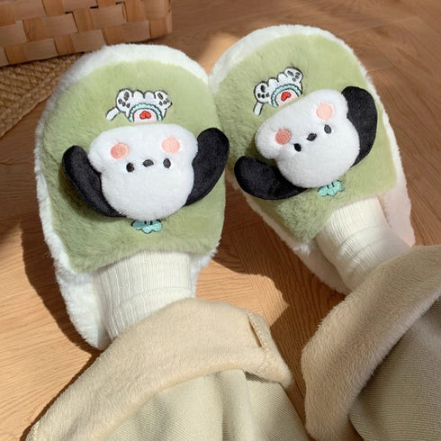 Puppy Ears Fuzzy Slippers