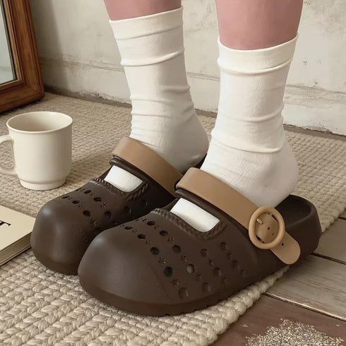 Chunky Mary Jane Buckle Clogs