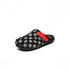 Frayed Checkerboard Buckle Strap Mules