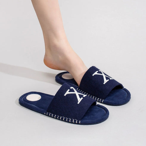 Trendy Letter X Stitched Slides