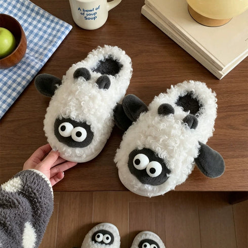 Fleece Cartoon Lamb House Slippers