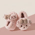 Fuzzy Cartoon Bow Winter Slippers