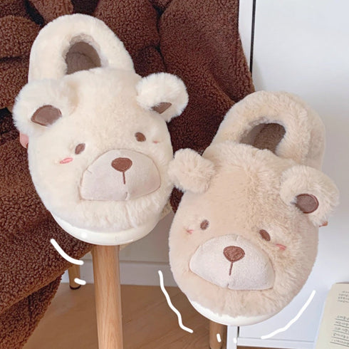 Bear Ears Plush House Slippers