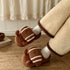 Smiling Croissant Plush House Slippers