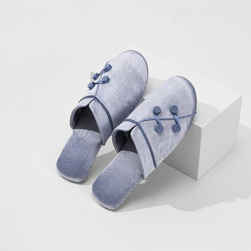 Silky Retro Frog Button Slippers