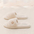 Plush Daisy-Embellished Home Slippers