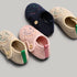 Fuzzy Button Strap Toddler Slippers