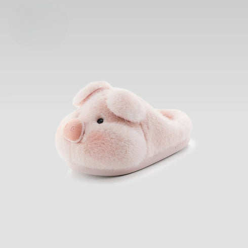 Fuzzy Pig Snout Indoor Slippers