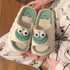 Playful Frog Face Linen Slides
