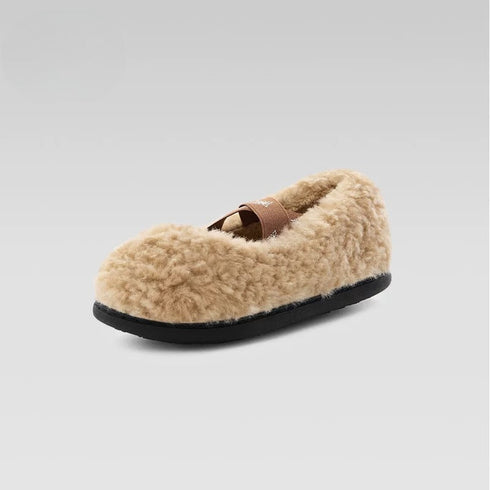 Crisscross Fleece Ballet Slippers