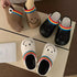 Smiley Face Striped Strap Clogs