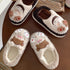 Playful Cartoon Couple Plush Slippers