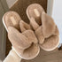 Fluffy Crisscross Lounge Slippers