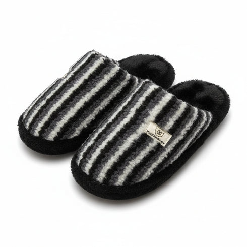 Chunky Pinstripe Lounge Slippers