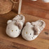 Bow Accent Leopard Plush Slippers