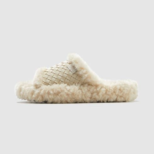 Cozy Woven Fleece Lounge Slippers