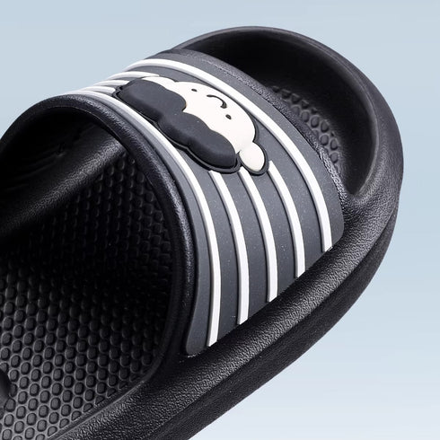 Cartoon Boy Face Striped Slides