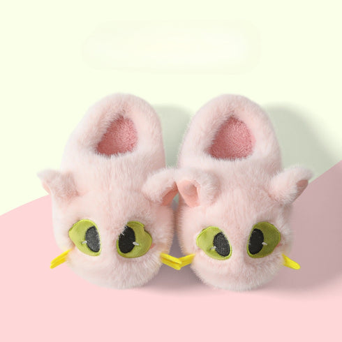 Fluffy Big Eye Kitty Slippers