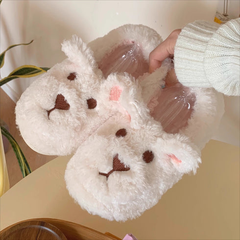 Teddy Fur Puppy Face Slippers