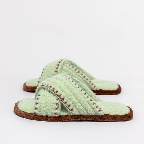 Plush Zigzag Trim Home Slides