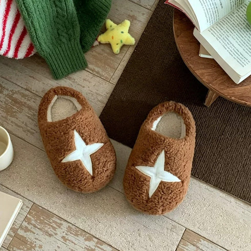 Shiitake Mushroom Plush House Slippers